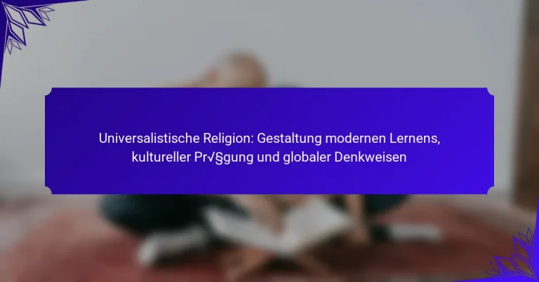 Universalistische Religion: Gestaltung modernen Lernens, kultureller Prägung und globaler Denkweisen