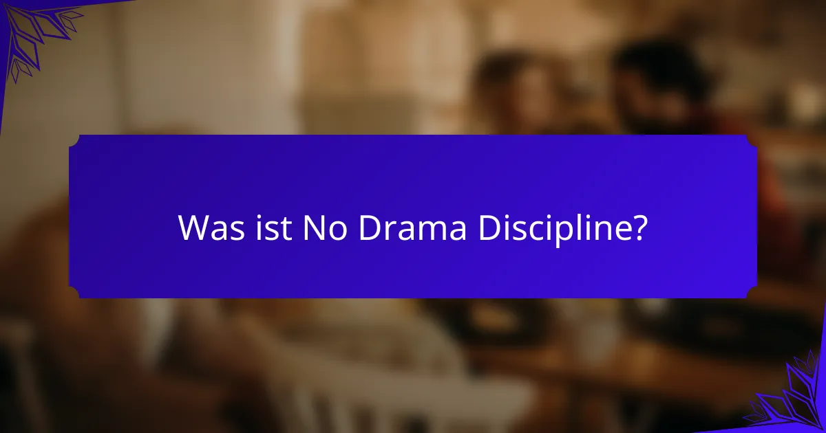 Was ist No Drama Discipline?