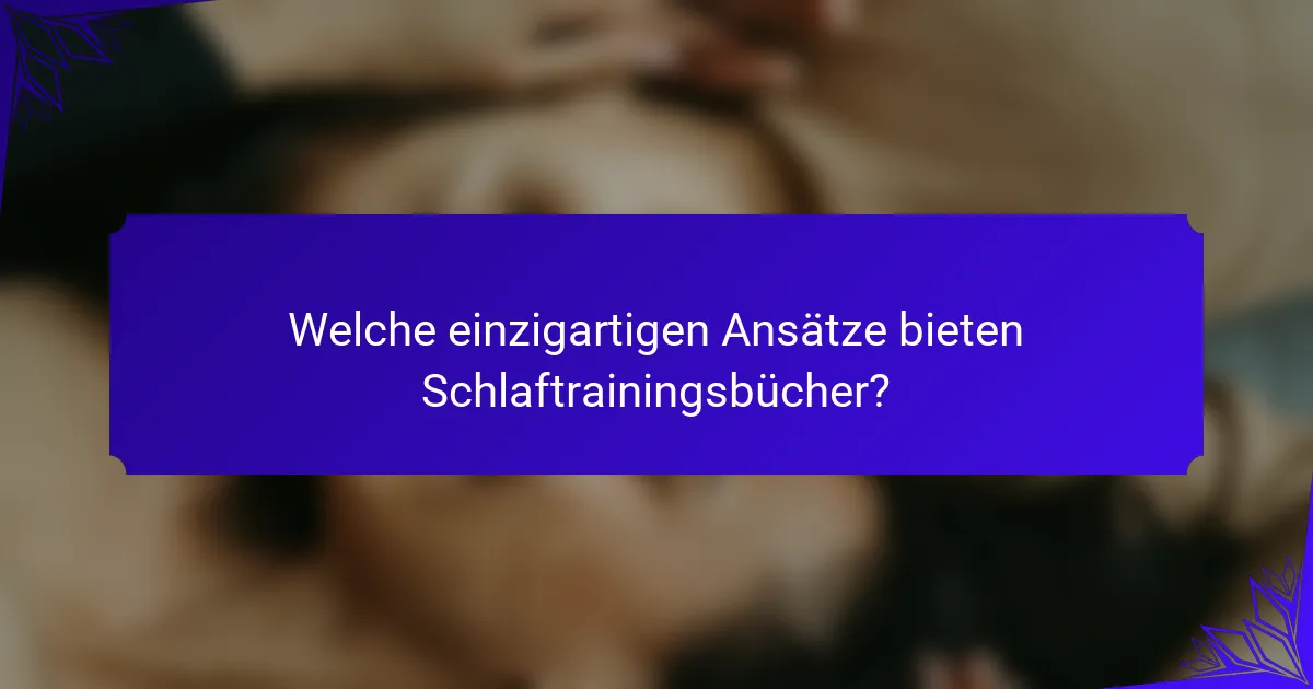 Welche einzigartigen Ansätze bieten Schlaftrainingsbücher?