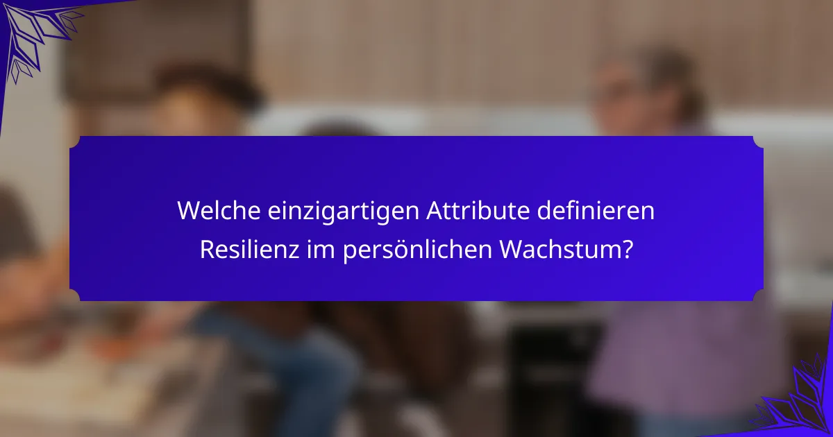 Welche einzigartigen Attribute definieren Resilienz im persönlichen Wachstum?