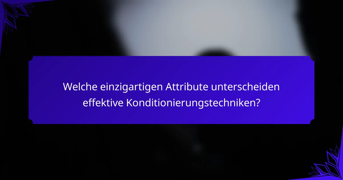 Welche einzigartigen Attribute unterscheiden effektive Konditionierungstechniken?