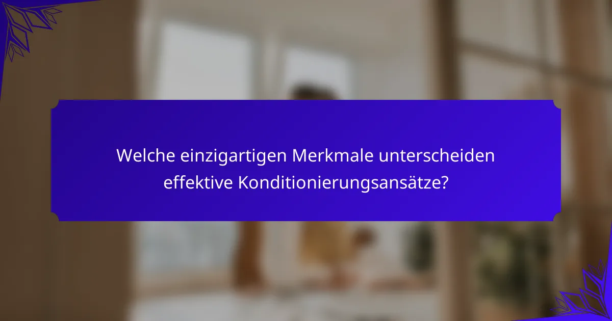 Welche einzigartigen Merkmale unterscheiden effektive Konditionierungsansätze?