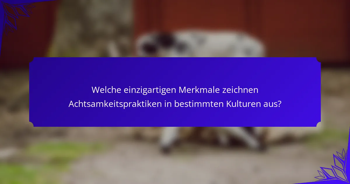 Welche einzigartigen Merkmale zeichnen Achtsamkeitspraktiken in bestimmten Kulturen aus?