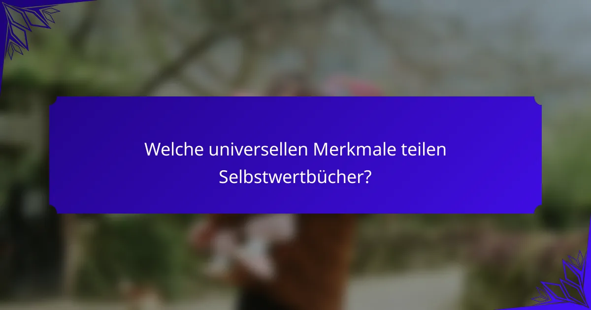 Welche universellen Merkmale teilen Selbstwertbücher?